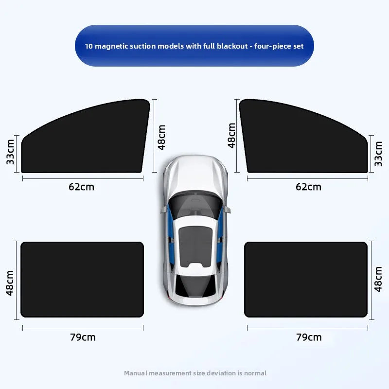 Magnetic Car Sunshade - UV Protection & Heat Blocking, Double-Sided Auto Window Shade with Easy DIY Installation