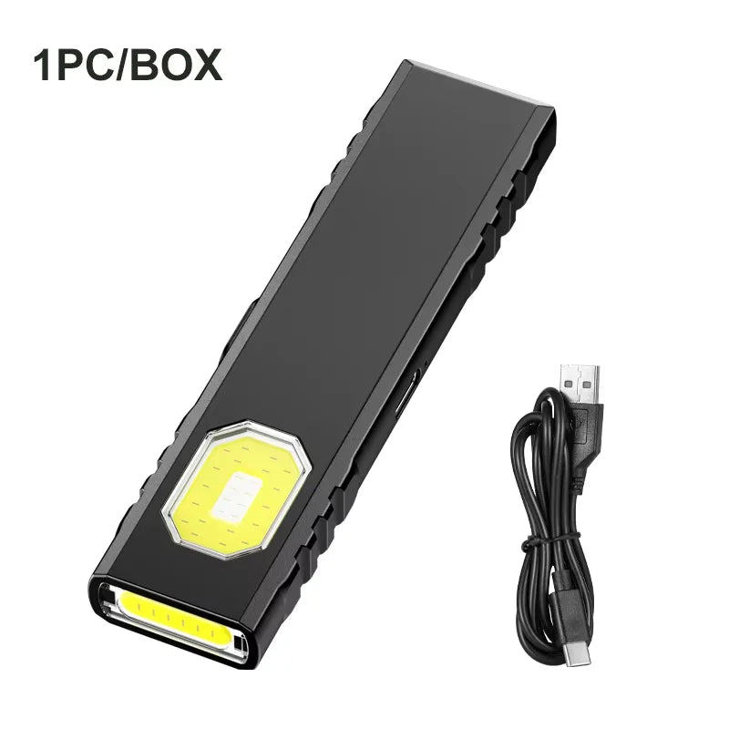 Magnetic Work Light Rechargeable COB Flashlight Suitable for Night Work Emergency Lamp Night Light Small Car Lamp