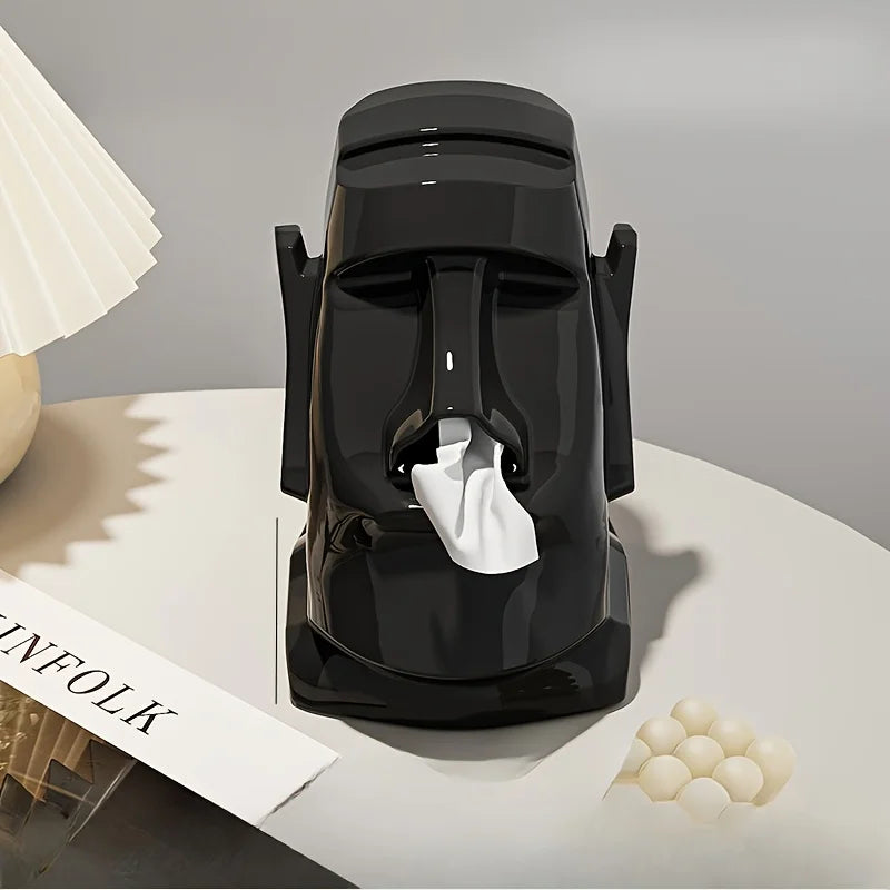 Household Tissue Box Creative Stone Figure Paper Towel Box Living Room Bedroom Table Decorative Simple Modern Style