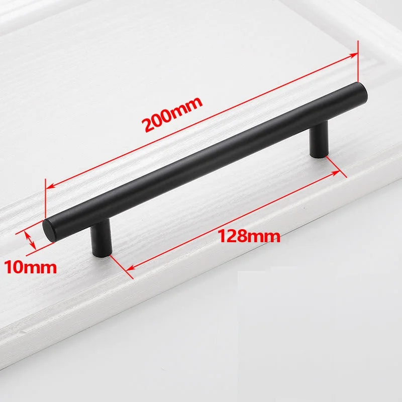 Black Gold Cupboard Handle Brushed Stainless Steel Kitchen Cabinet Door Knob Furniture Drawer Pull  Hardware Pulls  Bar Handle