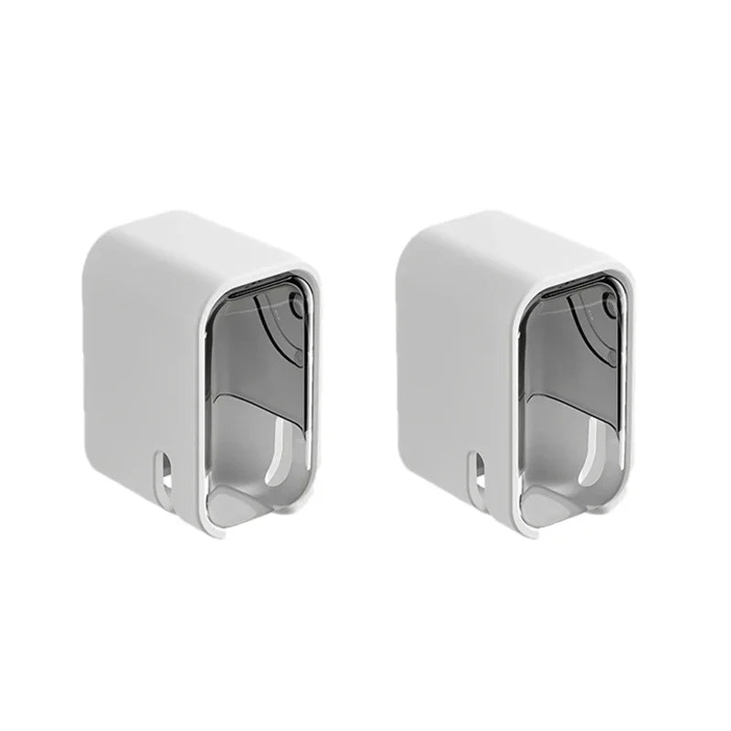 2PCS Toothbrush Holder Flip-top Wall Mounted Toothbrush Rack Dustproof Toothbrush Storage Box Bathroom Electric Toothbrush Shelf