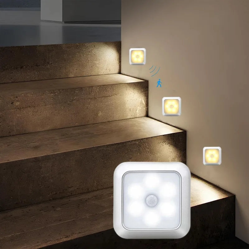 Cabinet Light Motion Sensor Night Light Wall Lamp Closet Cabinet Stair Wireless for Bedroom Corridor Staircase Indoor Decor
