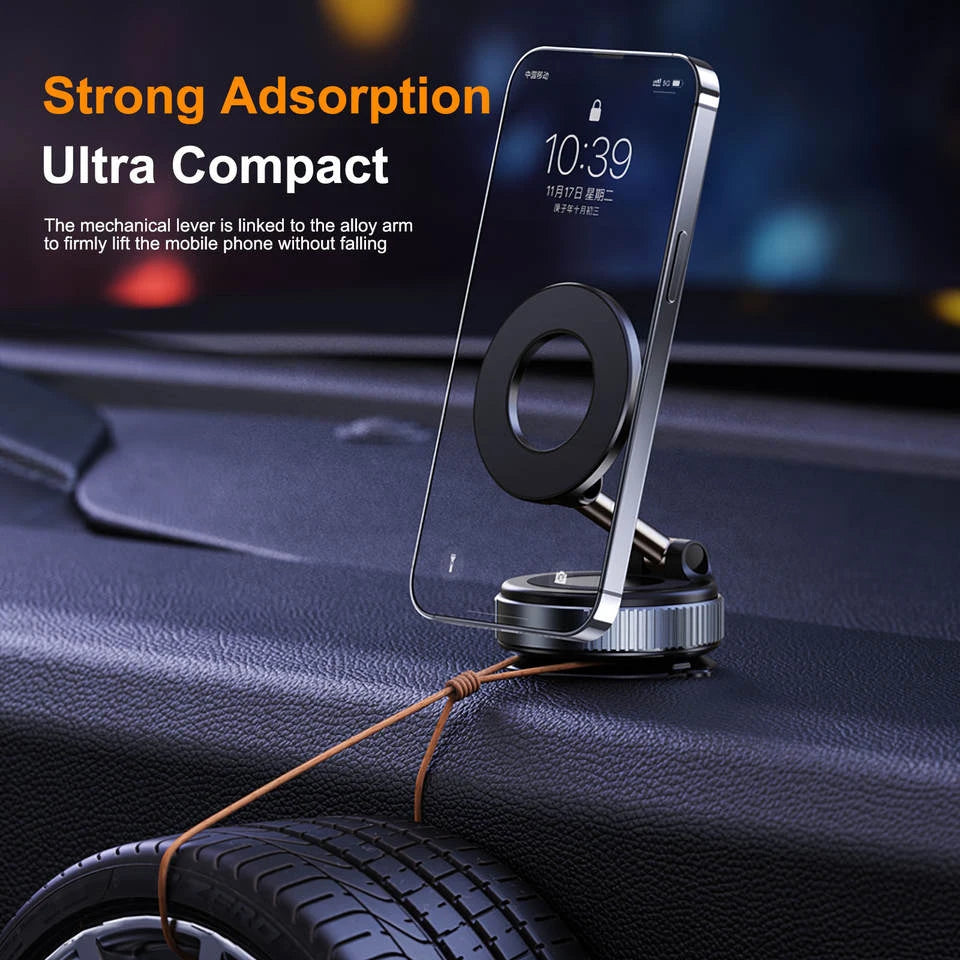 Vacuum Adsorption Magnetic Car Phone Holder, 2026 New Model, Suction Cup, Car Navigation Phone Holder, a must-have!