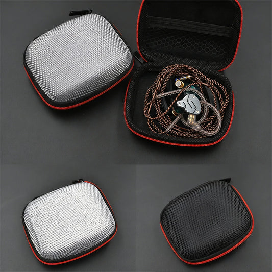 1/5pcs Square Earphone Storage Bag With Zipper Portable Bluetooth Headset Box Travel Carry Case Protective Storage Accessories