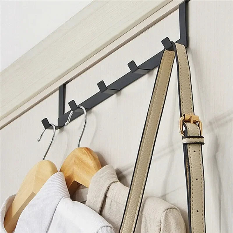 1 Piece Of Household Space Saving Five Hook Door Hanger Hook Easy To Install Modern Style Durable Jacket Storage Rack
