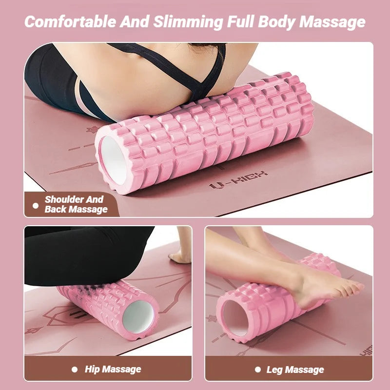 Yoga Column Foam Axis Massage Roller Muscle Back Massagethe Grid Training Hollow Roller - Fitness For Relaxation & Exercise Supp