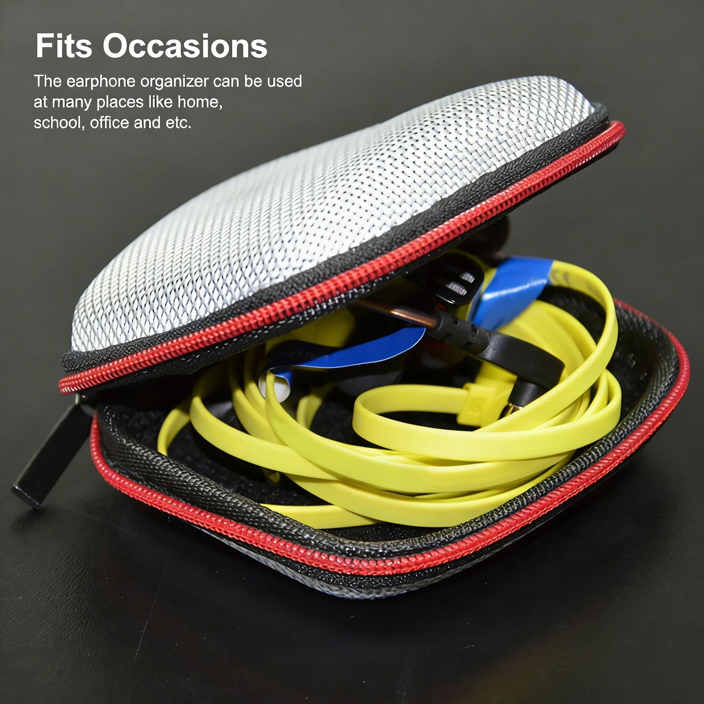 1/5pcs Square Earphone Storage Bag With Zipper Portable Bluetooth Headset Box Travel Carry Case Protective Storage Accessories