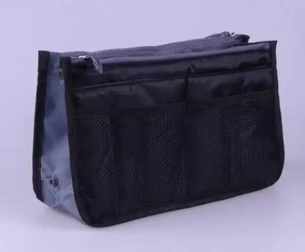 HOMEFISH Portable Double Zipper Toiletry Bag Large Capacity Multi Pocket Travel Cosmetic Storage Mommy Bag