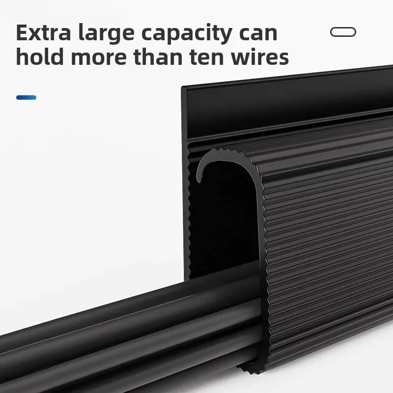 40cm PVC Desk Cable Tray Cable Management Under Desk Channel Cable Raceway Cord Hider No Drilling for Home Office Wire Organizer