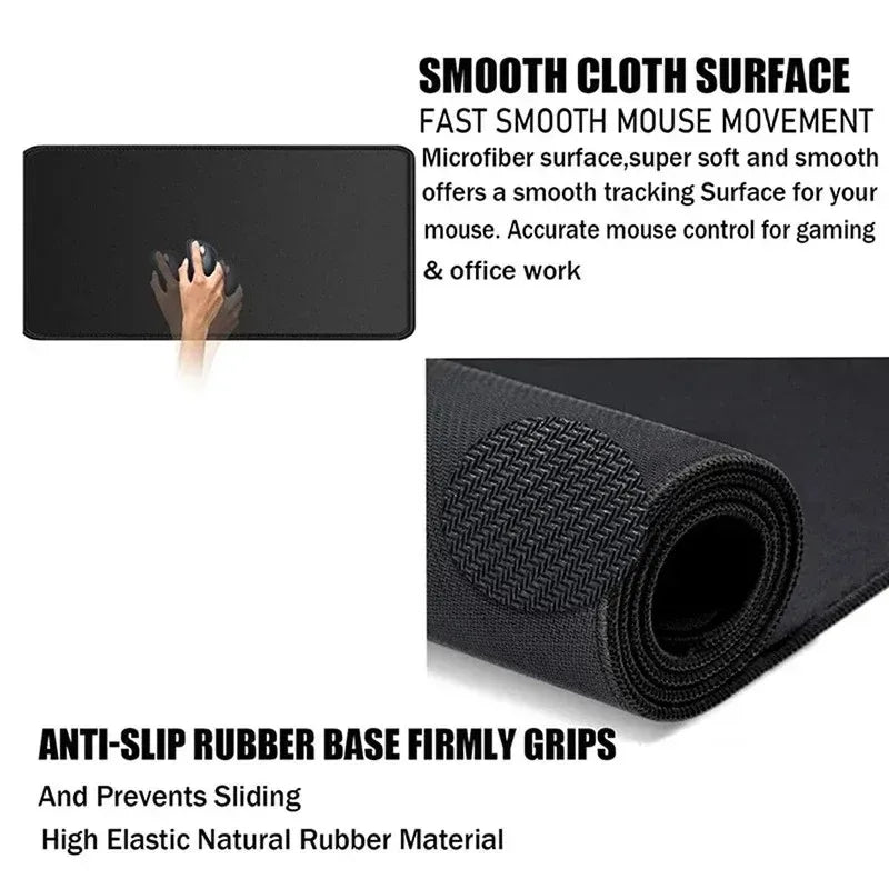 Extended Gaming Mouse Pad with Stitched Edge Non-Slip Rubber Base Waterproof Large Desk Mat for PC Laptop Gamer Office Home Use