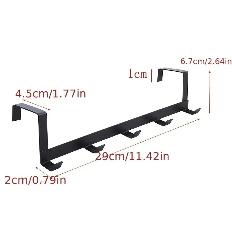 1 Piece Of Household Space Saving Five Hook Door Hanger Hook Easy To Install Modern Style Durable Jacket Storage Rack