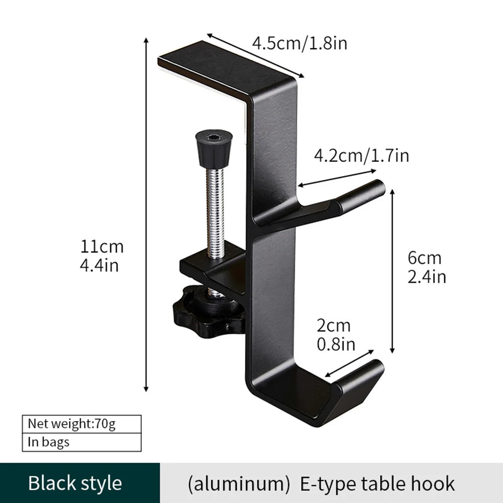 Punch-free Hanging Bag Hook Student Desk Side Hanging bag Artifact Removable mobile Handbag Holders Multi-functional Table Hook