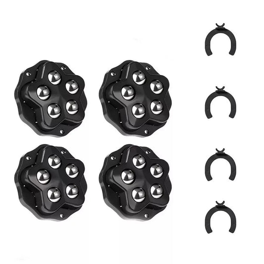 4PCS Self Adhesive Caster Wheels Super Load-bearing 5 Beads Universal 360° Rotating Wheels For Home Appliances Storage Boxes