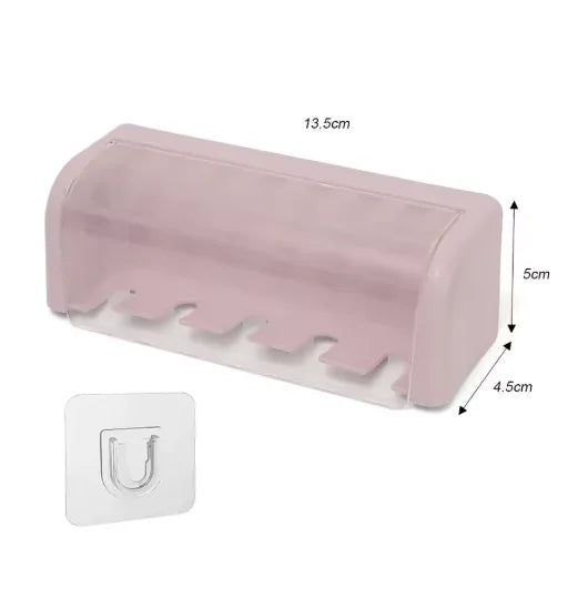2PCS Toothbrush Holder Flip-top Wall Mounted Toothbrush Rack Dustproof Toothbrush Storage Box Bathroom Electric Toothbrush Shelf