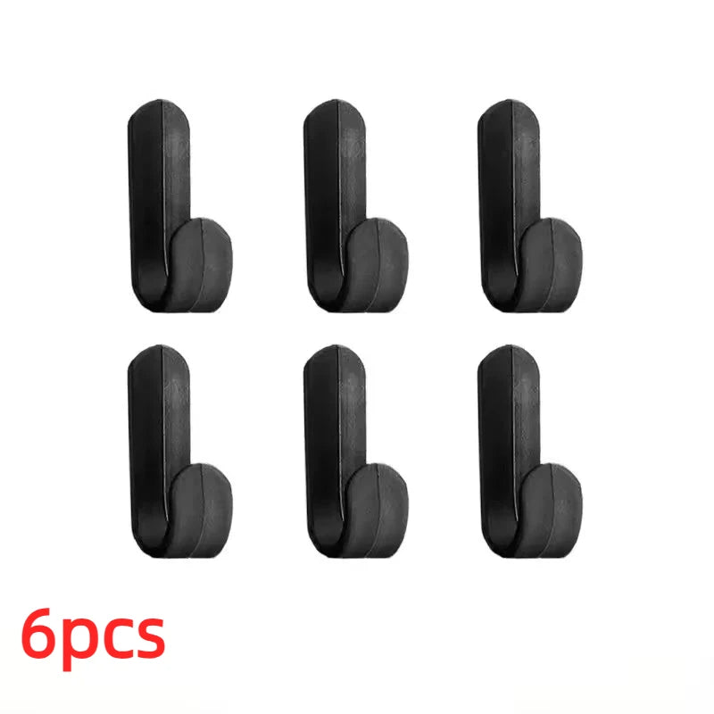6Pcs Strong Self-Adhesive J-hook Waterproof Adhesive Hanging,Bathroom Towel Key Kitchen