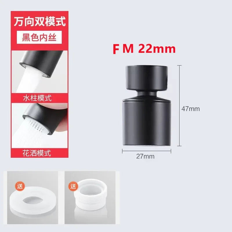 New 2 Mode Kitchen Faucet Spray Head Filter Adjustable 360° Rotary Splashback Tap Nozzle Bubbler Kitchen Sink Faucet Aerator