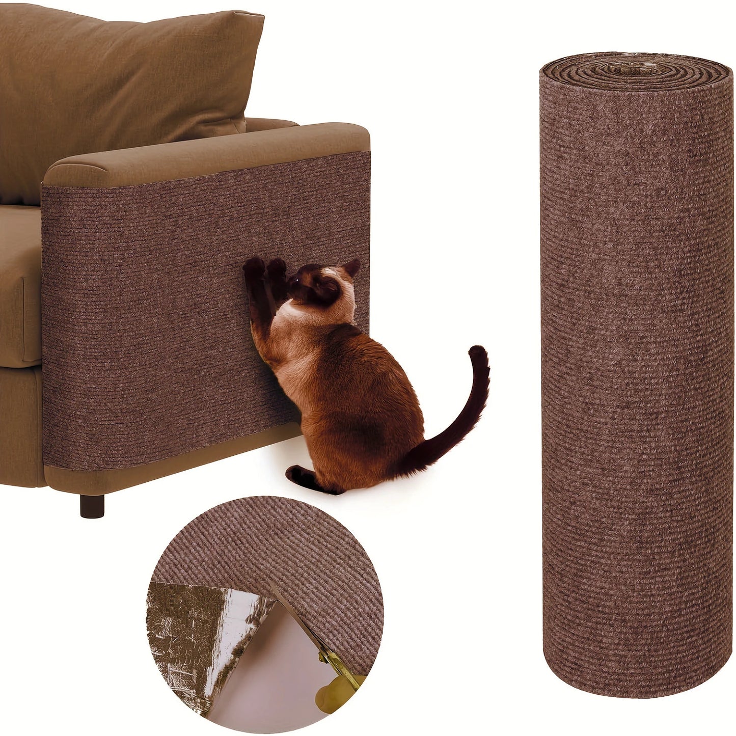 30x100CM Self-Adhesive Customizable Cat Scratching Mat - Protects Furniture & Promotes Healthy Claws
