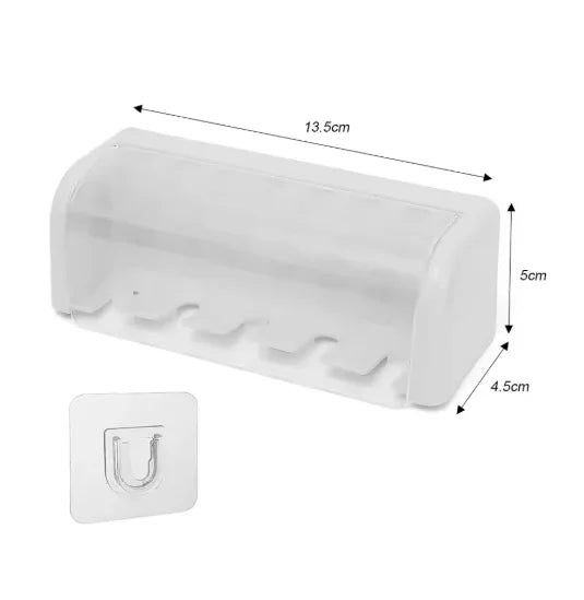 2PCS Toothbrush Holder Flip-top Wall Mounted Toothbrush Rack Dustproof Toothbrush Storage Box Bathroom Electric Toothbrush Shelf