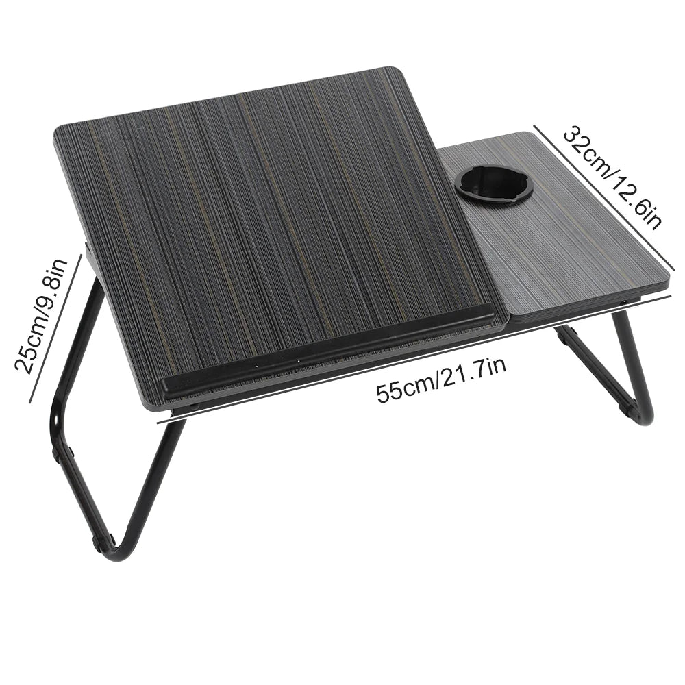 Folding Desk Laptop table for bed and sofa Laptop Desk 5-level height adjustment+cup holder multifunction table For Home Office