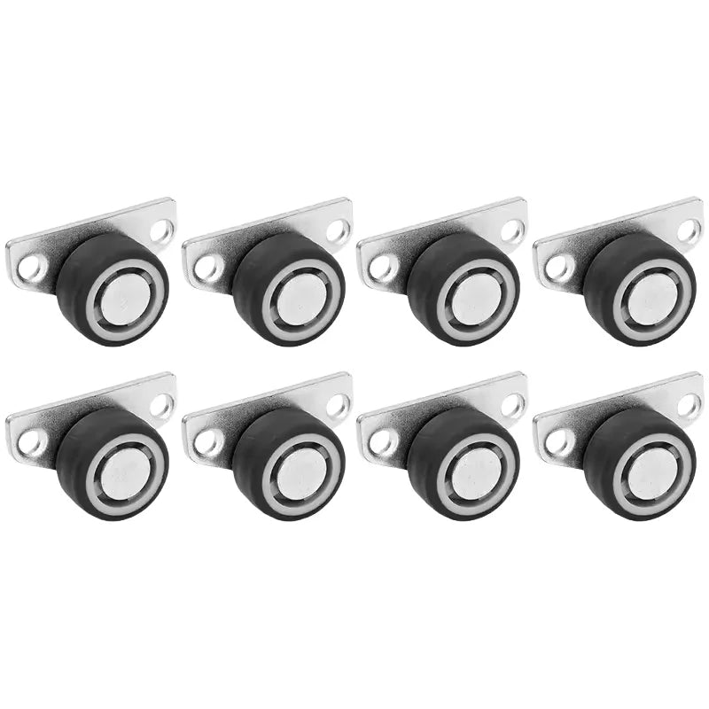 8/1PCS Mini Side Mount Caster Wheels Silent Rubber Furniture Casters Directional Cartwheels For Trolley Drawer Kitchen Cabinets