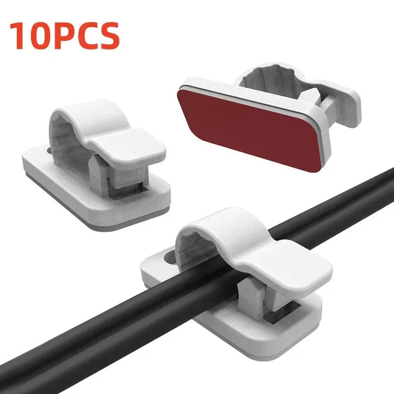 10/50Pcs Self Adhesive Cable Clips Cord Management Wire Holder Organizer Clamp Desk Tidy Cable Manager in Car Home Office Clips