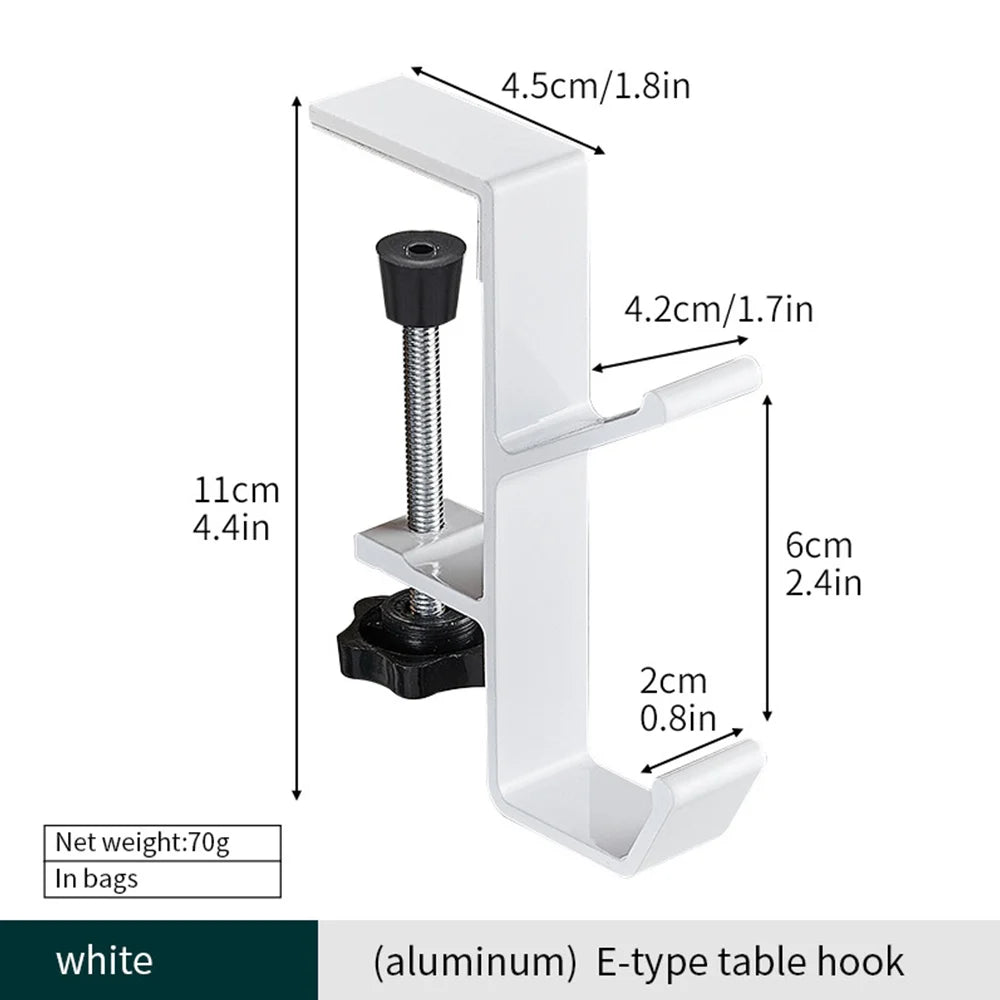 Punch-free Hanging Bag Hook Student Desk Side Hanging bag Artifact Removable mobile Handbag Holders Multi-functional Table Hook