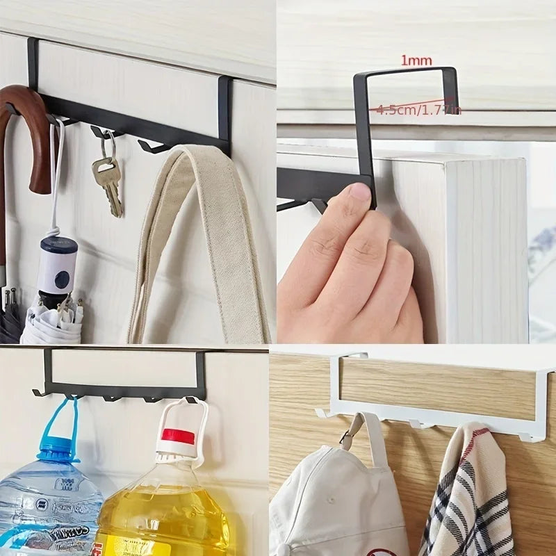 1 Piece Of Household Space Saving Five Hook Door Hanger Hook Easy To Install Modern Style Durable Jacket Storage Rack