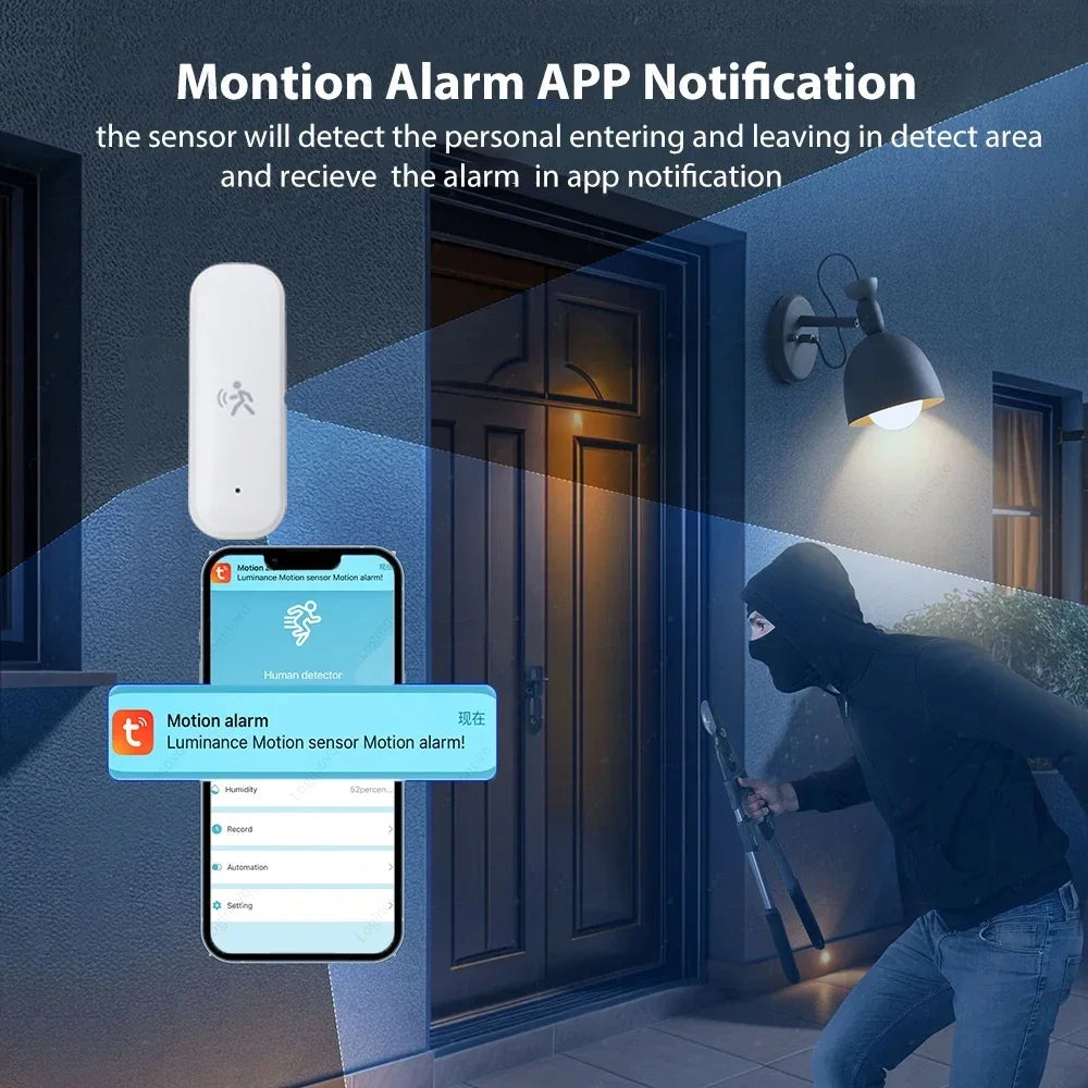 Tuya Zigbee 10G MmWave Radar Motion Sensor Smart Human Body Sensor with Illuminance Temperature Humidity Support Zigbee2MQTT