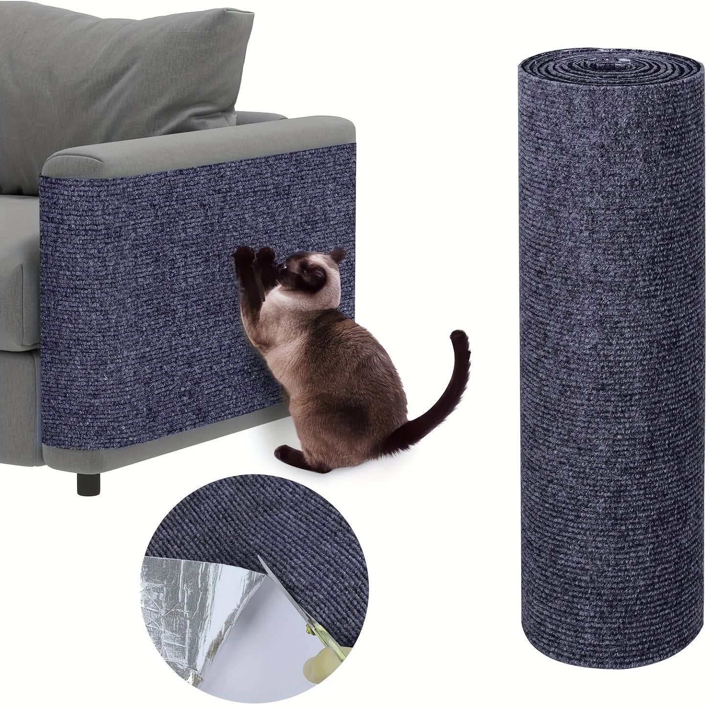 30x100CM Self-Adhesive Customizable Cat Scratching Mat - Protects Furniture & Promotes Healthy Claws