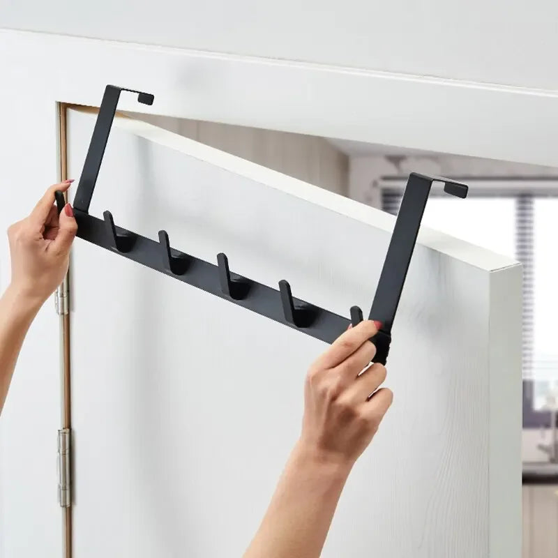 1 Piece Of Household Space Saving Five Hook Door Hanger Hook Easy To Install Modern Style Durable Jacket Storage Rack
