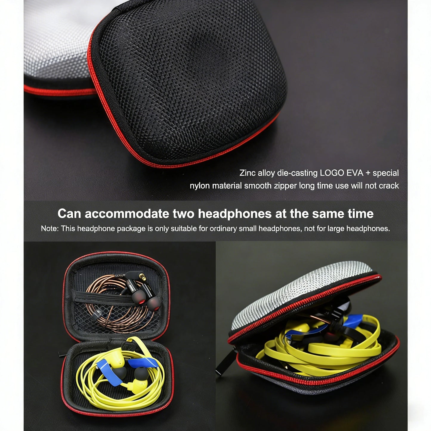 1/5pcs Square Earphone Storage Bag With Zipper Portable Bluetooth Headset Box Travel Carry Case Protective Storage Accessories