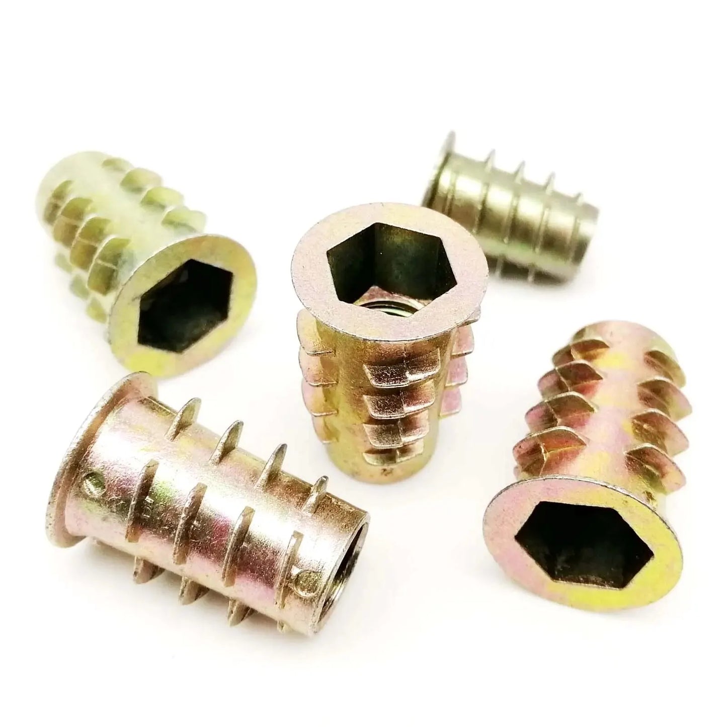 10/20pcs Embedded Insert Nut E-Nut M4 M5 M6 M8 M10 Hexagon Hex Socket Allen Head for Wood Furniture Inside and Outside Thread