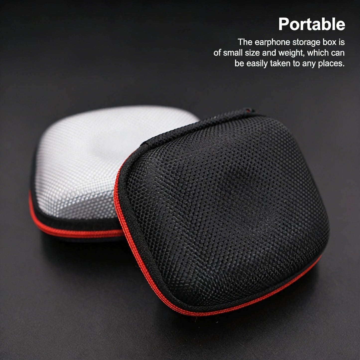 1/5pcs Square Earphone Storage Bag With Zipper Portable Bluetooth Headset Box Travel Carry Case Protective Storage Accessories