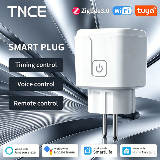 TNCE Tuya WiFi/Zigbee3.0 Smart Plug 16A/20A Smart Socket With Power Monitoring Timing Voice Control Work with Alexa Google Home