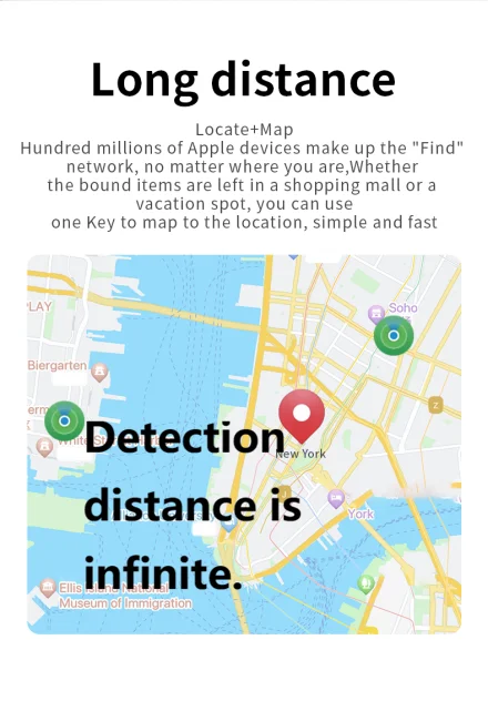 JSPTEC Security Bluetooth Tag Based on IOS Find My app Anti-lose Tracker Sound Locate Message Reminder Alarm Key Finder IOS