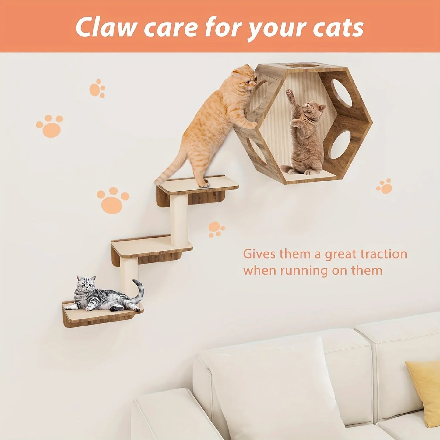 30x100CM Self-Adhesive Customizable Cat Scratching Mat - Protects Furniture & Promotes Healthy Claws