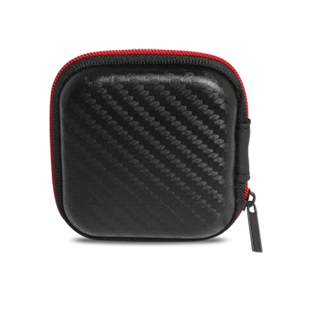 1/5pcs Square Earphone Storage Bag With Zipper Portable Bluetooth Headset Box Travel Carry Case Protective Storage Accessories