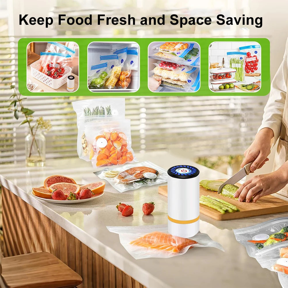 Mini Electric Air Pump Rechargeable for Food Fresh-Keeping Vacuum Sealed Bag Storage Bag Automatic Vacuum Compression Machine