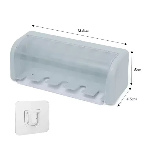 2PCS Toothbrush Holder Flip-top Wall Mounted Toothbrush Rack Dustproof Toothbrush Storage Box Bathroom Electric Toothbrush Shelf