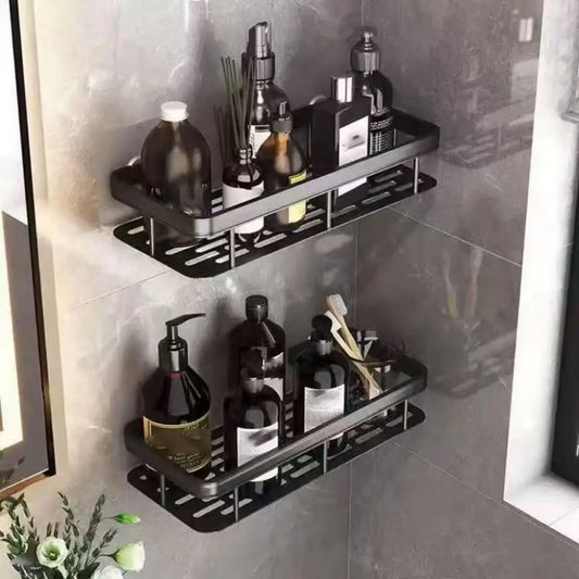 Bathroom Shelf No Drill Wall Mounted Shampoo Bottle Shower Corner Rack Toilet Storage Rack Aluminum Bathroom Kitchen Accessories