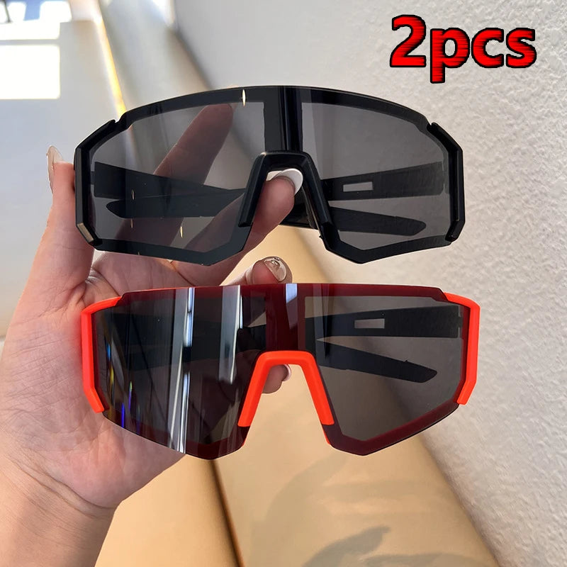 1/2pcs Oversized Wrap Frame Fashion Glasses Y2K Fashion Glasses Unisex Eyewear for Music Festivals Casual Eyewear