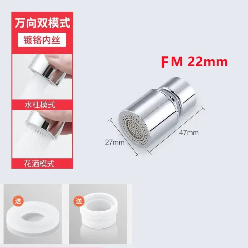 New 2 Mode Kitchen Faucet Spray Head Filter Adjustable 360° Rotary Splashback Tap Nozzle Bubbler Kitchen Sink Faucet Aerator