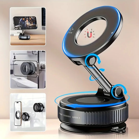 Vacuum Adsorption Magnetic Car Phone Holder, 2026 New Model, Suction Cup, Car Navigation Phone Holder, a must-have!