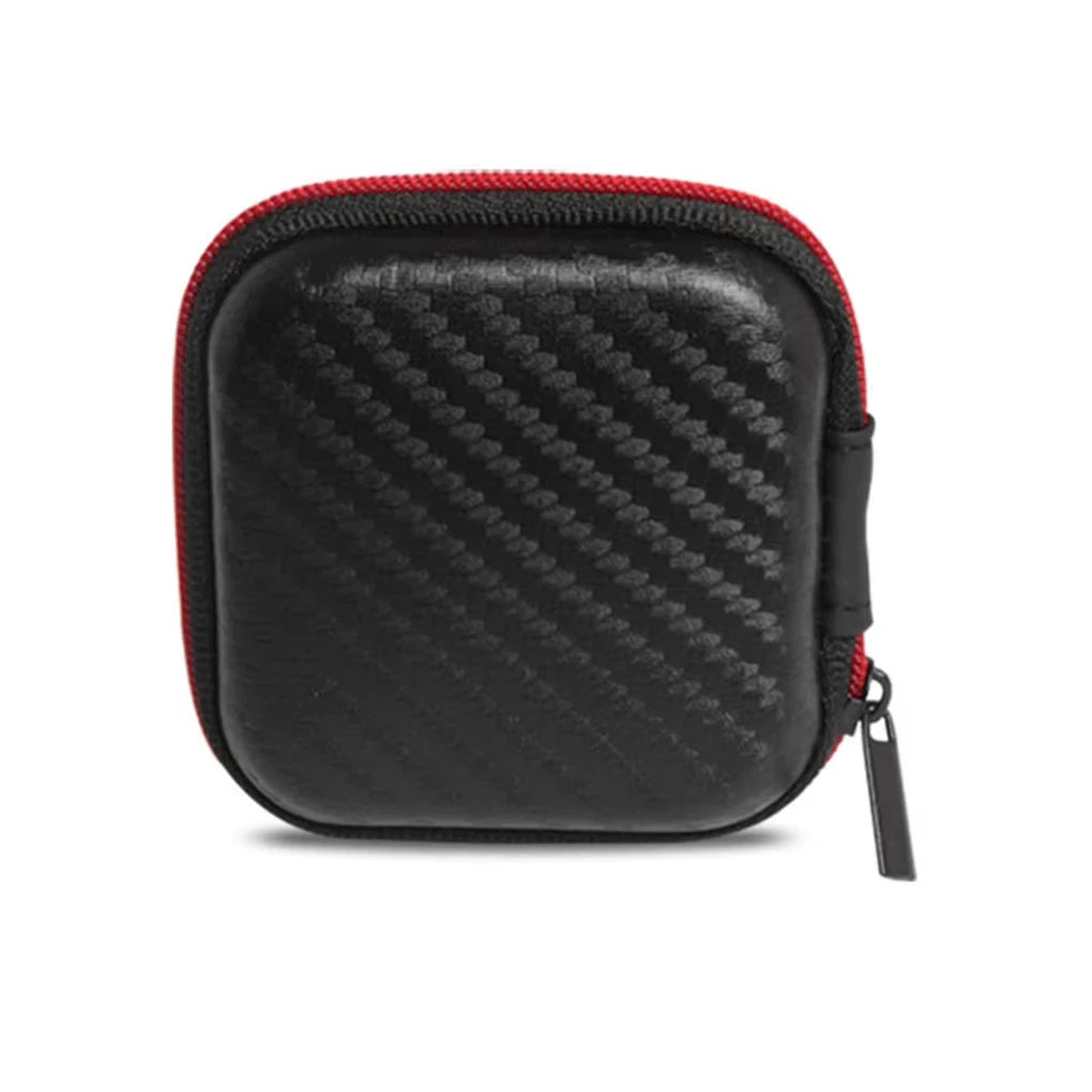 1/5pcs Square Earphone Storage Bag With Zipper Portable Bluetooth Headset Box Travel Carry Case Protective Storage Accessories