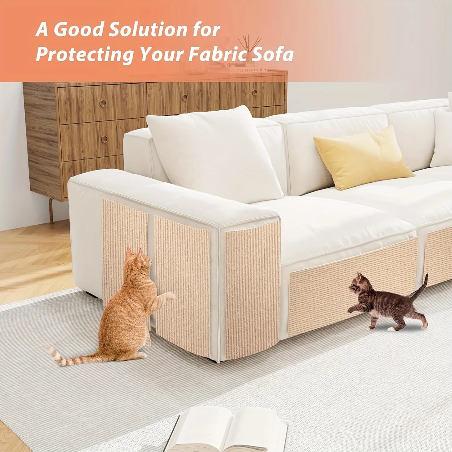 30x100CM Self-Adhesive Customizable Cat Scratching Mat - Protects Furniture & Promotes Healthy Claws