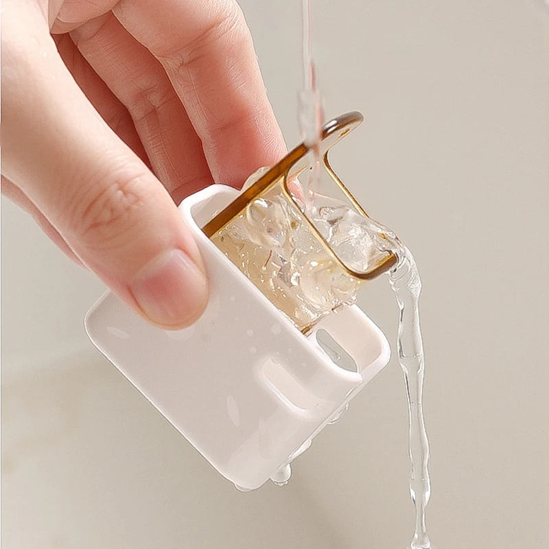 2PCS Toothbrush Holder Flip-top Wall Mounted Toothbrush Rack Dustproof Toothbrush Storage Box Bathroom Electric Toothbrush Shelf