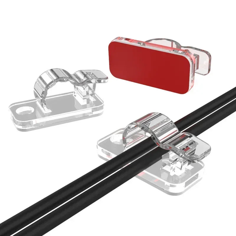 10/50Pcs Self Adhesive Cable Clips Cord Management Wire Holder Organizer Clamp Desk Tidy Cable Manager in Car Home Office Clips